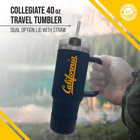 Cal Golden Bears College & University 40 oz Travel Tumbler With Handle - Navy