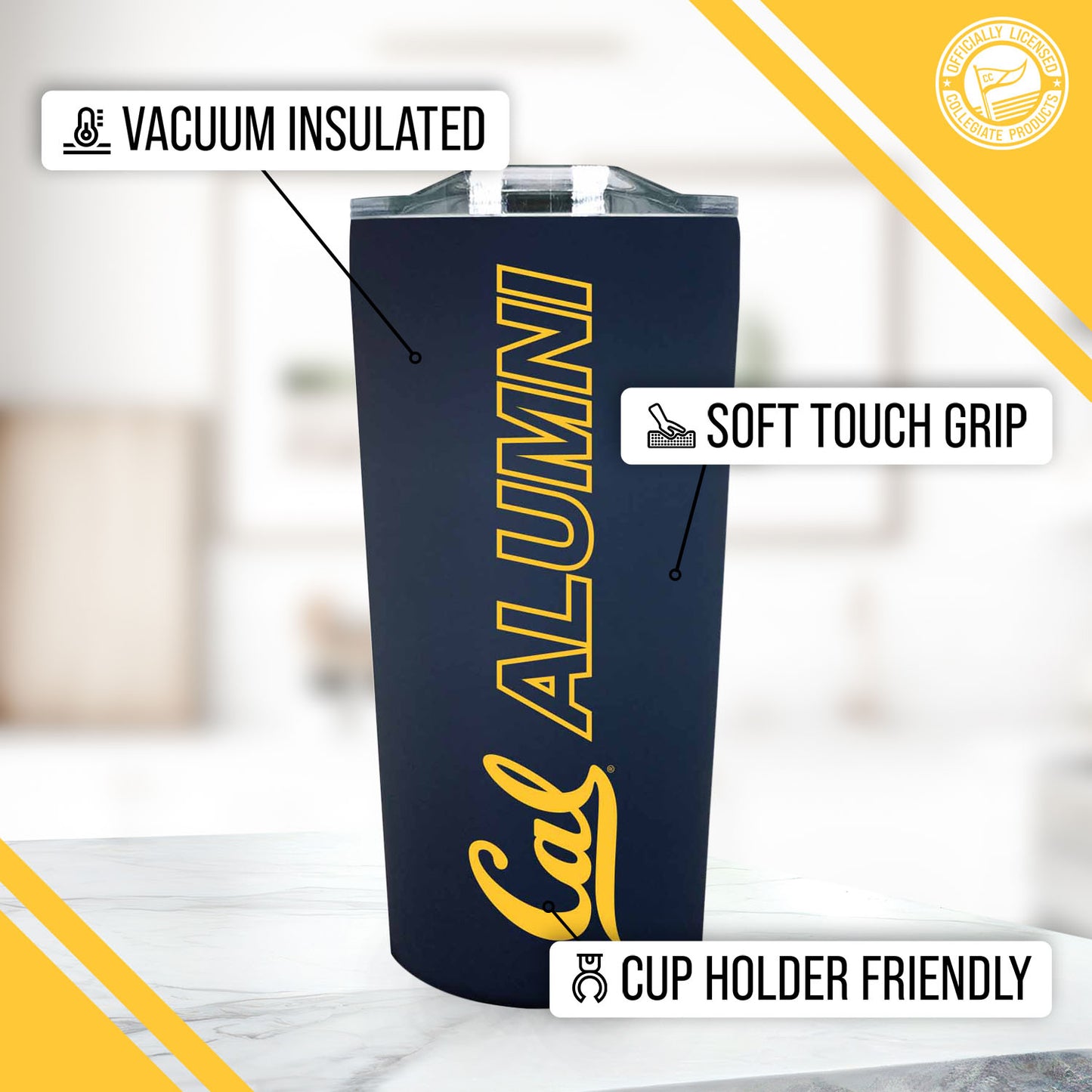 Cal Golden Bears Collegiate Stainless Steel Travel Tumbler for Alumni - Navy