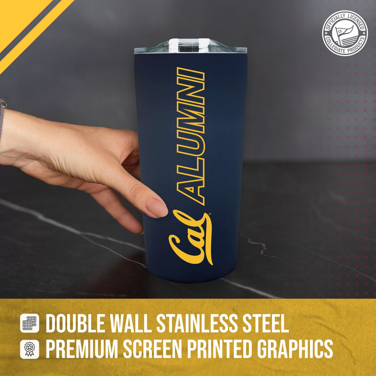 Cal Golden Bears Collegiate Stainless Steel Travel Tumbler for Alumni - Navy