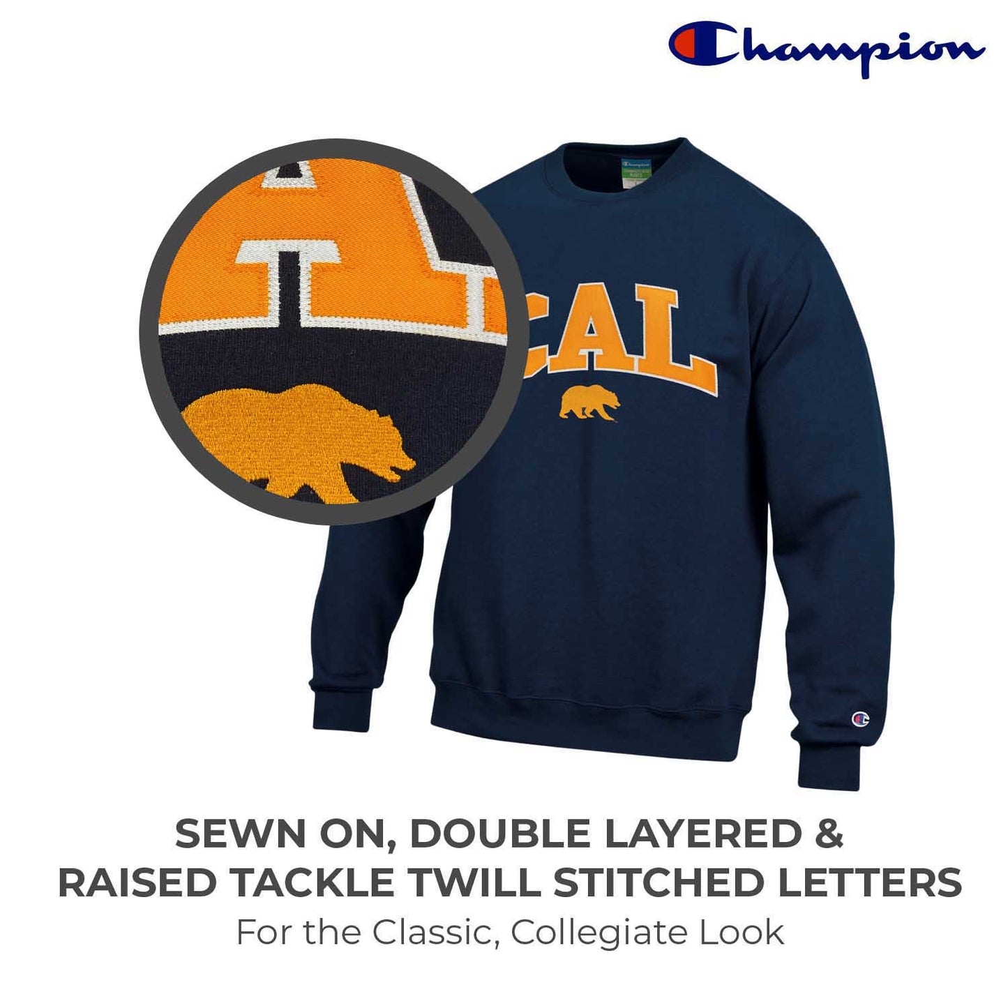 Cal Golden Bears Adult Tackle Twill Crewneck - Navy