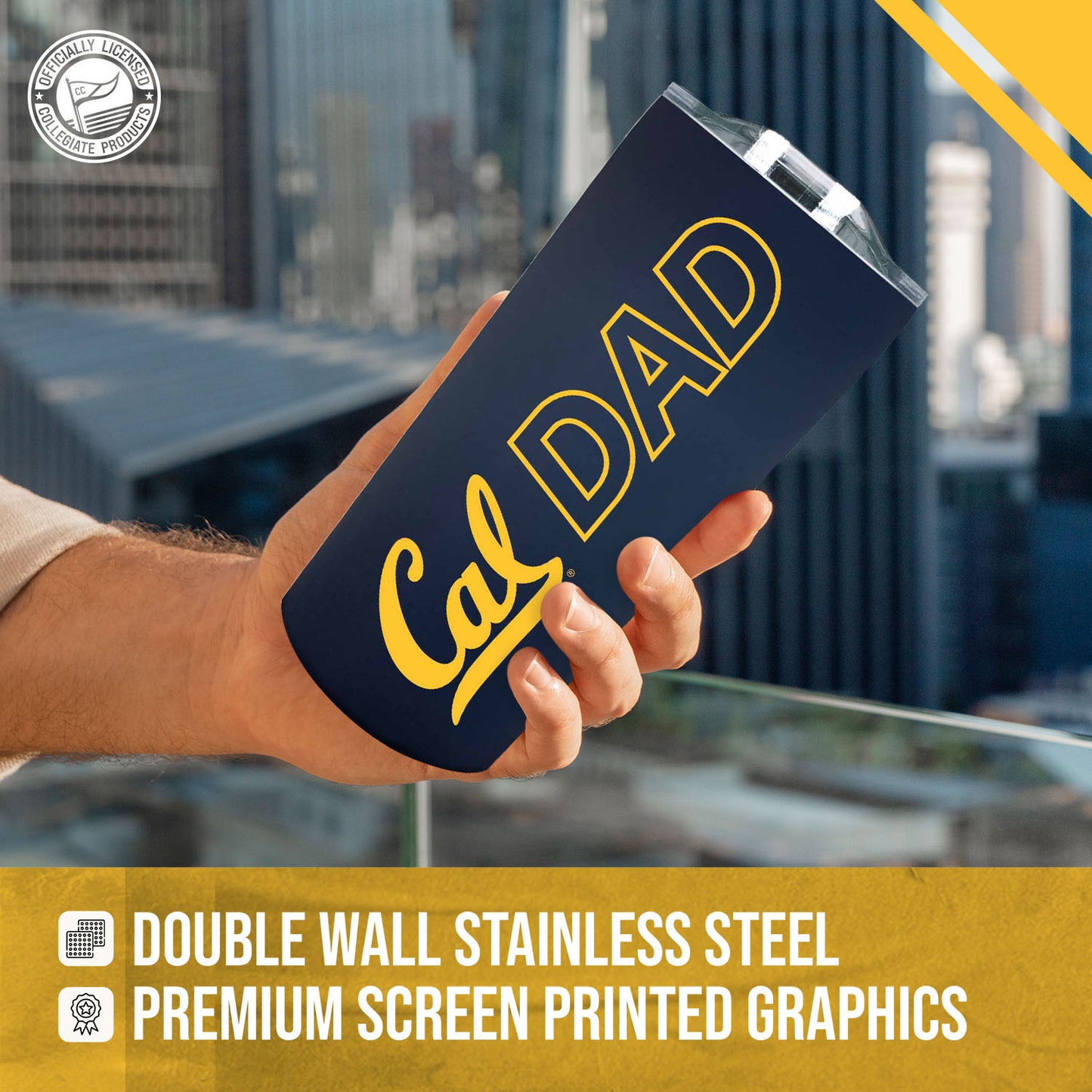 Cal Golden Bears NCAA Stainless Steel Travel Tumbler for Dad - Navy