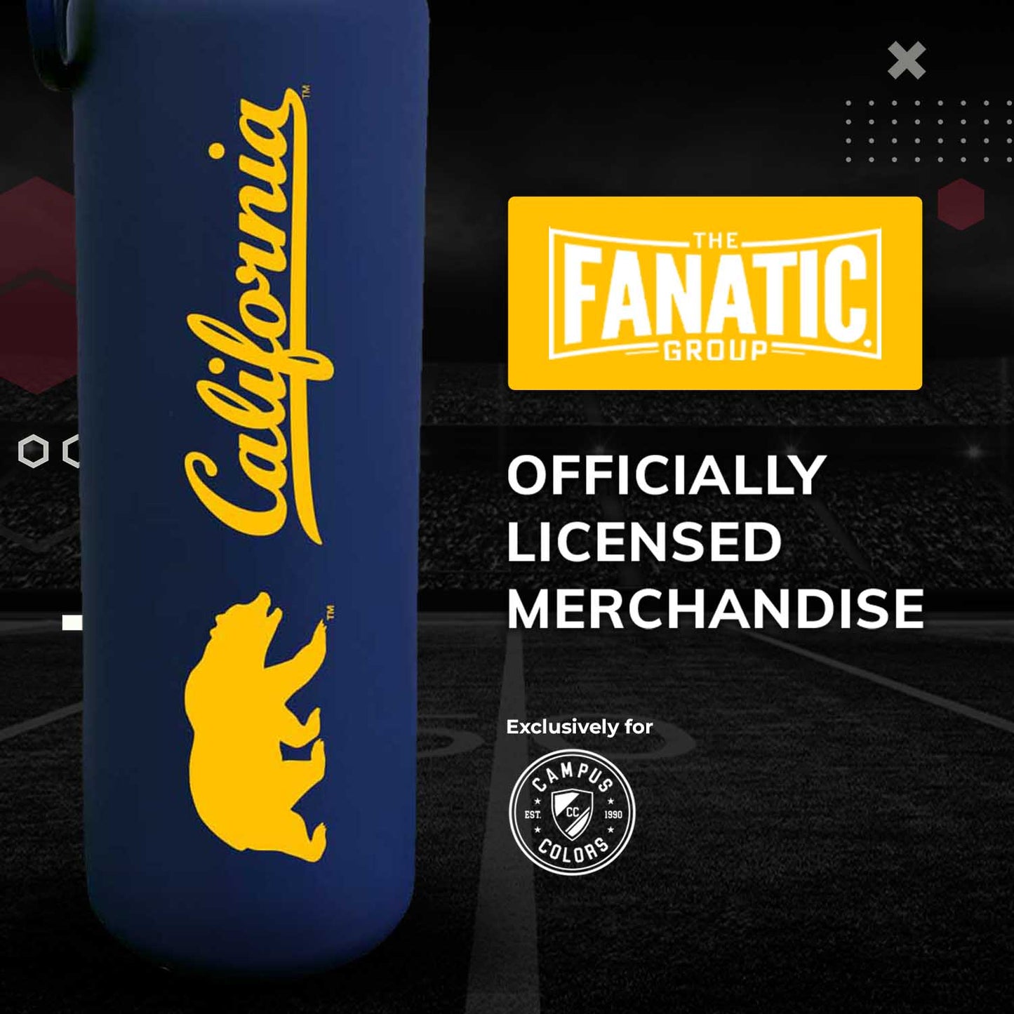 Cal Golden Bears NCAA Stainless Steel Water Bottle - Navy