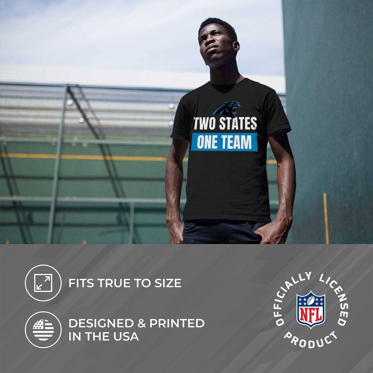 Carolina Panthers NFL Adult Team Slogan Unisex T-Shirt - Black