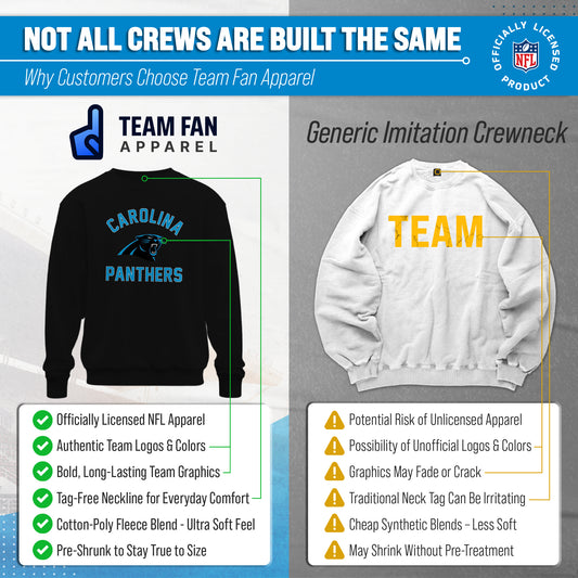 Carolina Panthers NFL Adult Gameday Football Crewneck Sweatshirt - Black