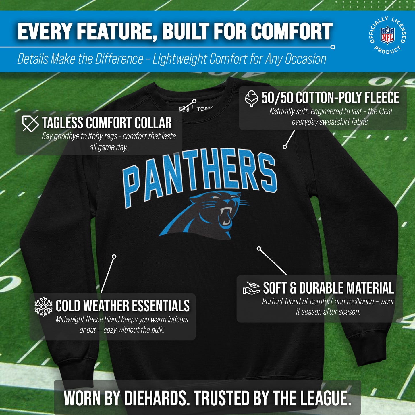 Carolina Panthers NFL Home Team Crew - Black