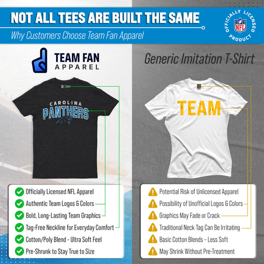 Carolina Panthers NFL Starting Fresh Short Sleeve Heather T-Shirt - Black