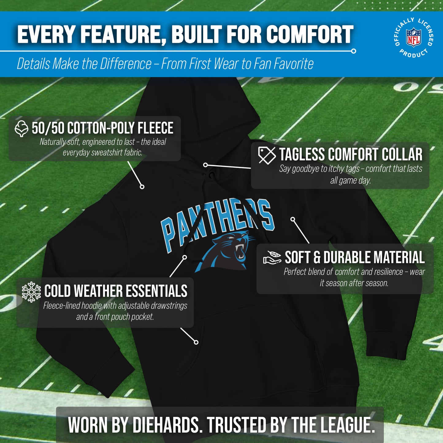 Carolina Panthers NFL Home Team Hoodie - Black