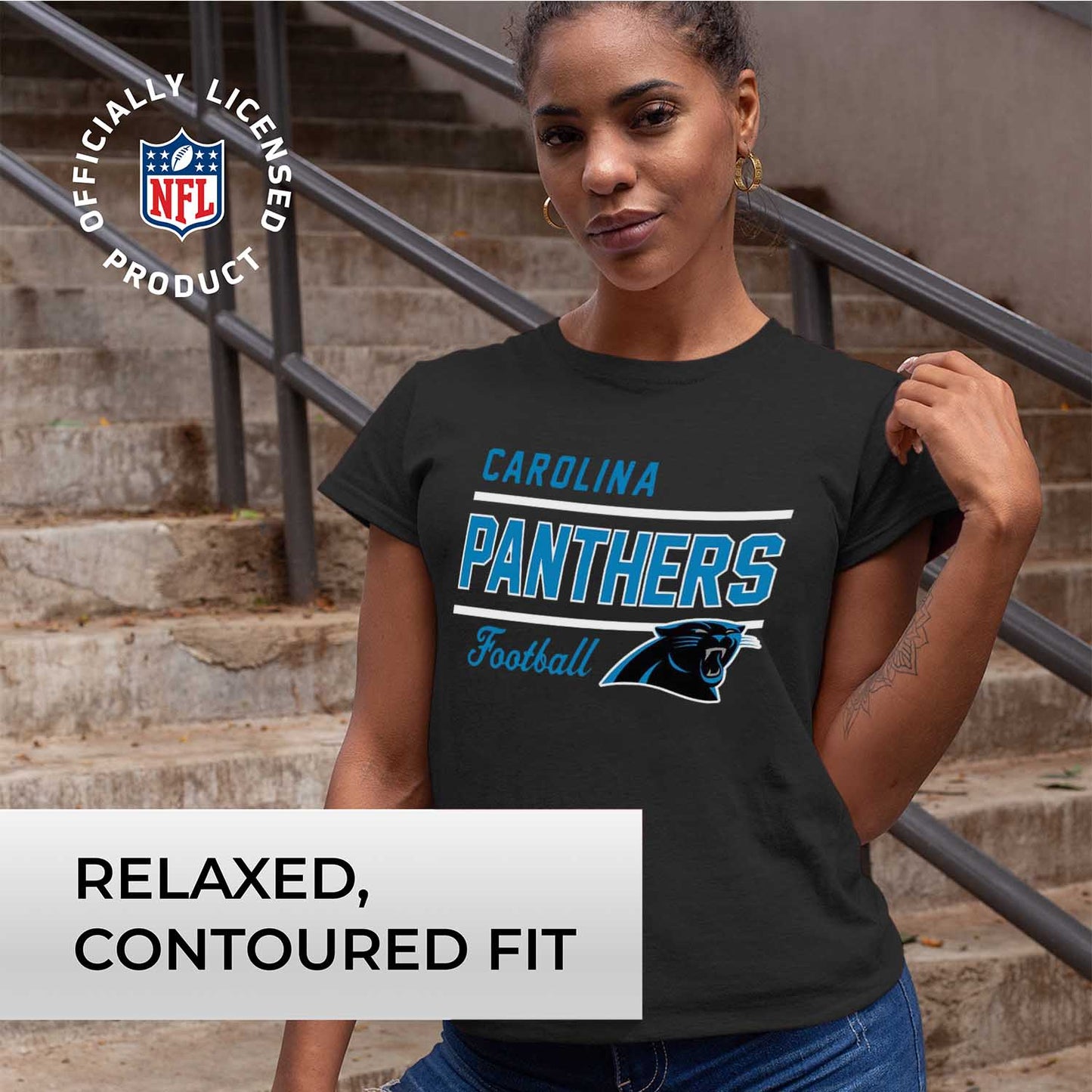 Carolina Panthers NFL Gameday Women's Relaxed Fit T-shirt - Black