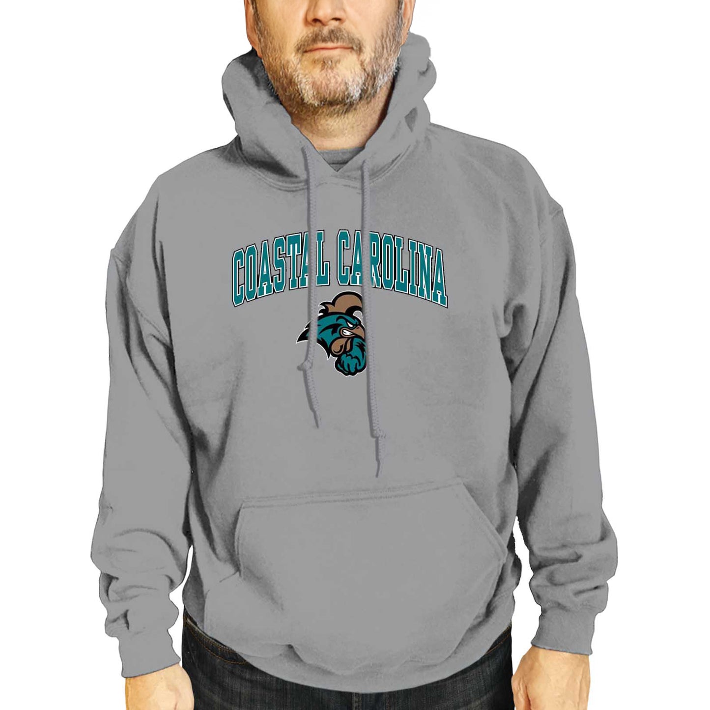 Coastal Carolina Chanticleers Adult Arch & Logo Soft Style Gameday Hooded Sweatshirt - Graphite