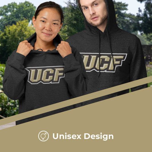 Central Florida Knights NCAA Adult Cotton Blend Charcoal Hooded Sweatshirt - Charcoal