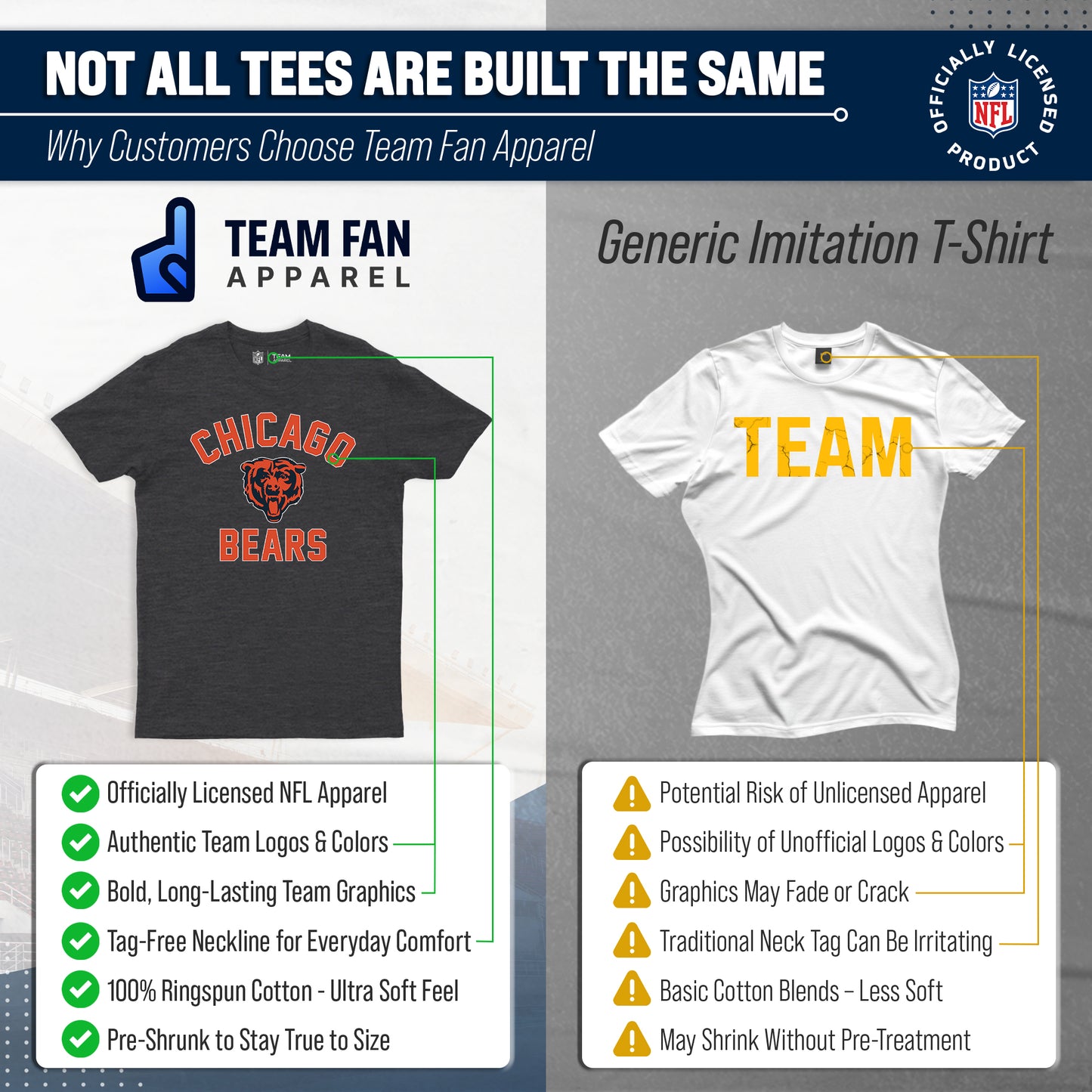 Chicago Bears NFL Adult Gameday T-Shirt - Heathered Charcoal