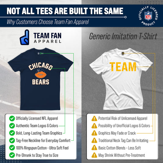 Chicago Bears NFL Adult Retro Gameday Unisex T-Shirt - Navy