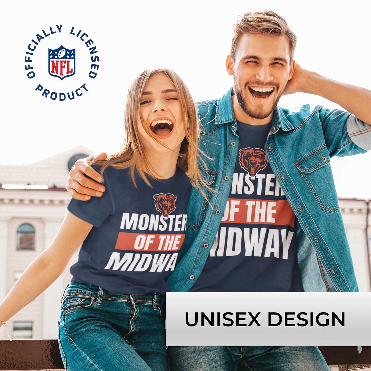 Chicago Bears NFL Adult Team Slogan Unisex T-Shirt - Navy