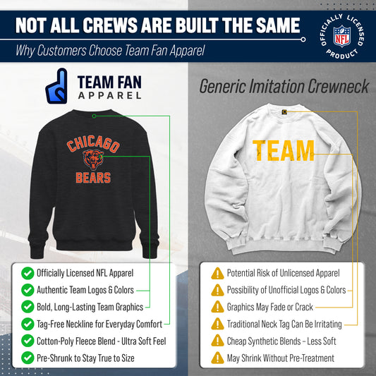 Chicago Bears NFL Adult Gameday Football Crewneck Sweatshirt - Heathered Charcoal