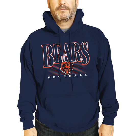 Chicago Bears NFL Adult Unisex Overtime Blueprint Soft Fleece Hooded Sweatshirt - Navy