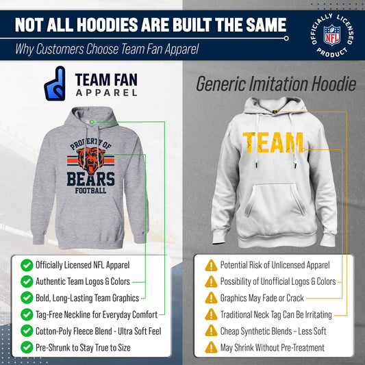 Chicago Bears NFL Adult Property Of Hooded Sweatshirt - Sport Gray