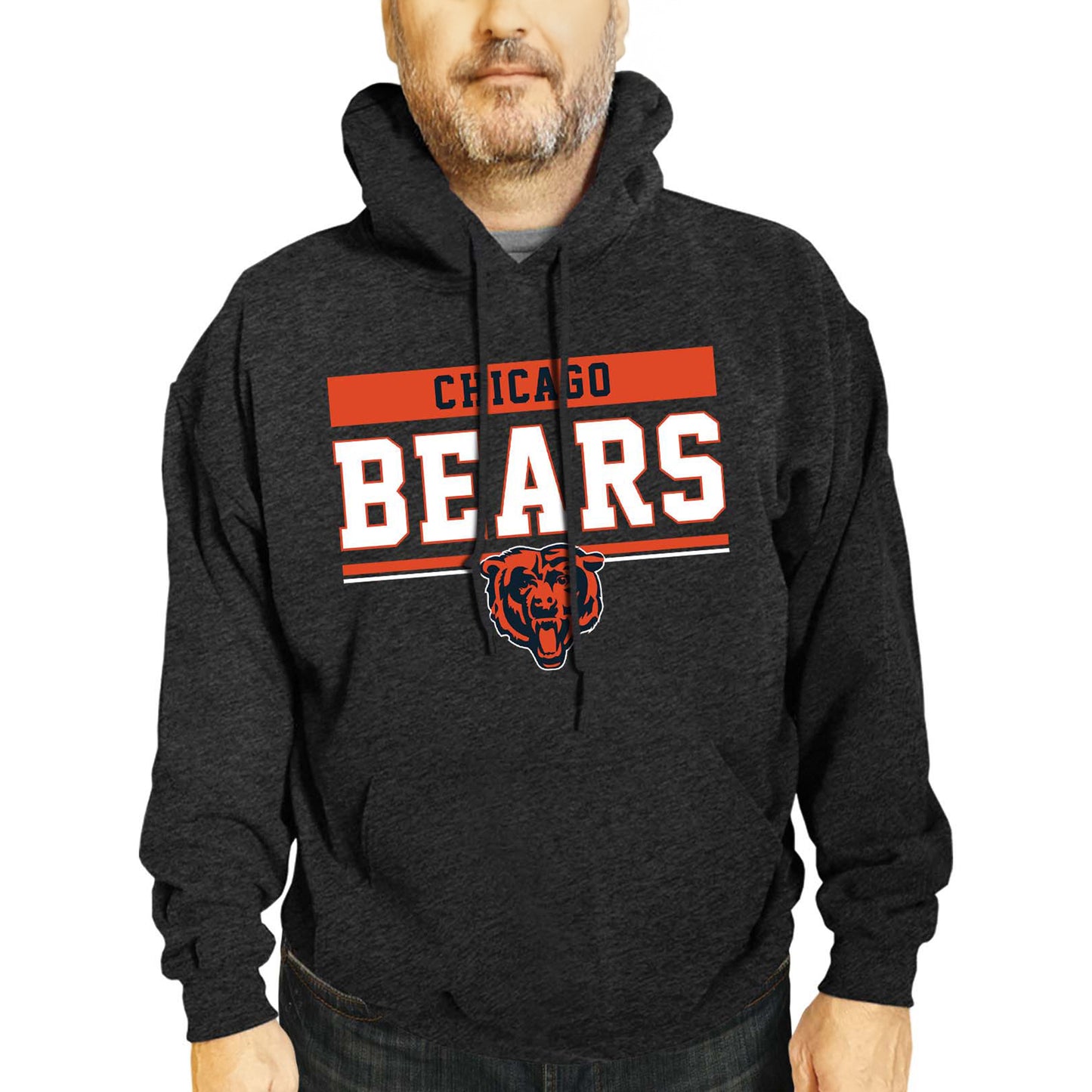 Chicago Bears NFL Adult Gameday Charcoal Hooded Sweatshirt - Charcoal