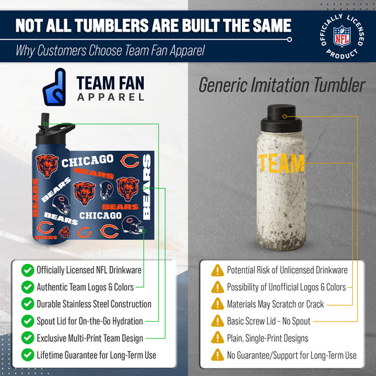 Chicago Bears NFL 34Oz Native Quencher Water Bottle - Navy