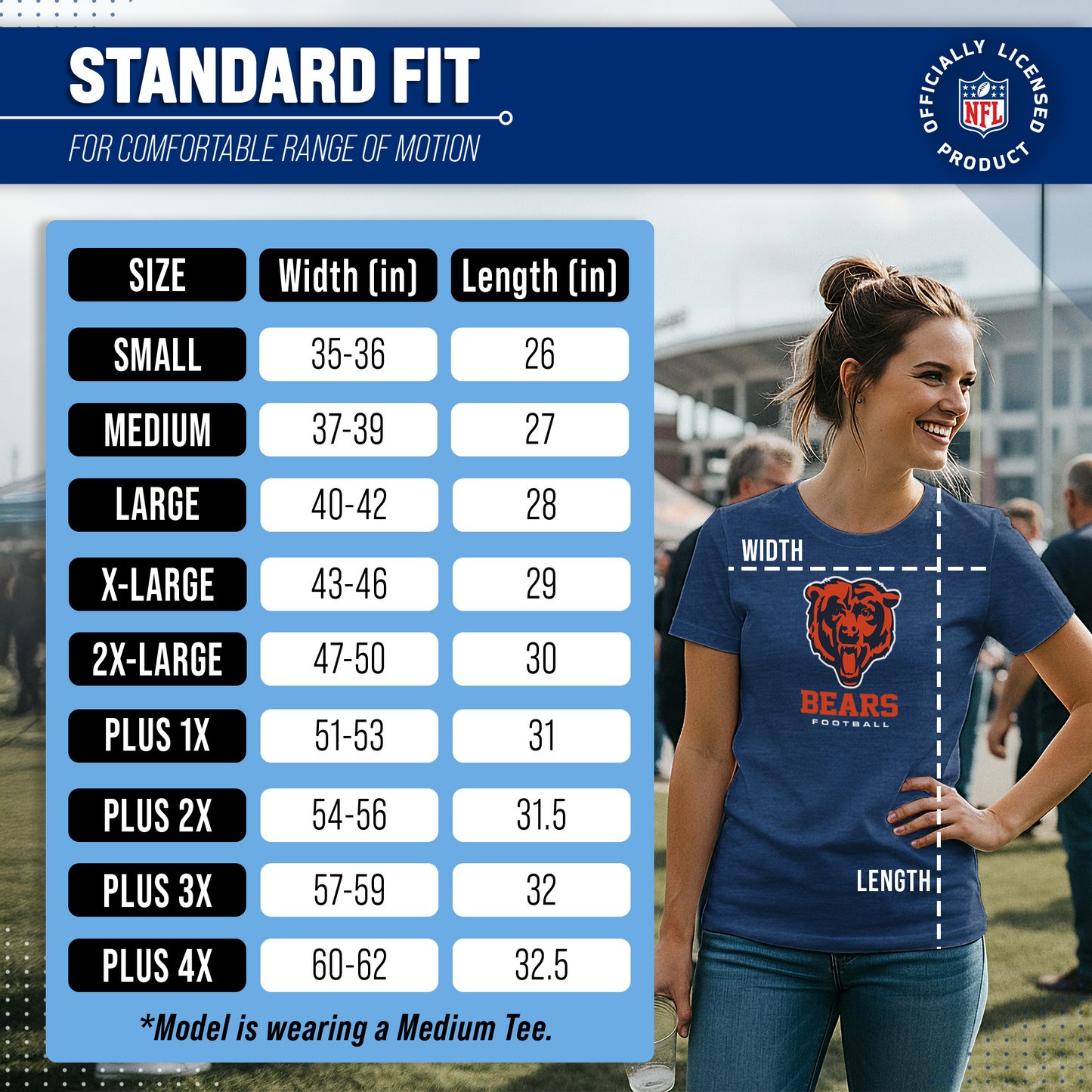 Chicago Bears Women's NFL Ultimate Fan Logo Short Sleeve T-Shirt - Navy