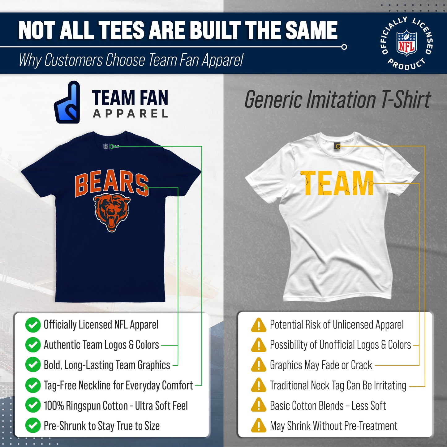 Chicago Bears NFL Home Team Tee - Navy