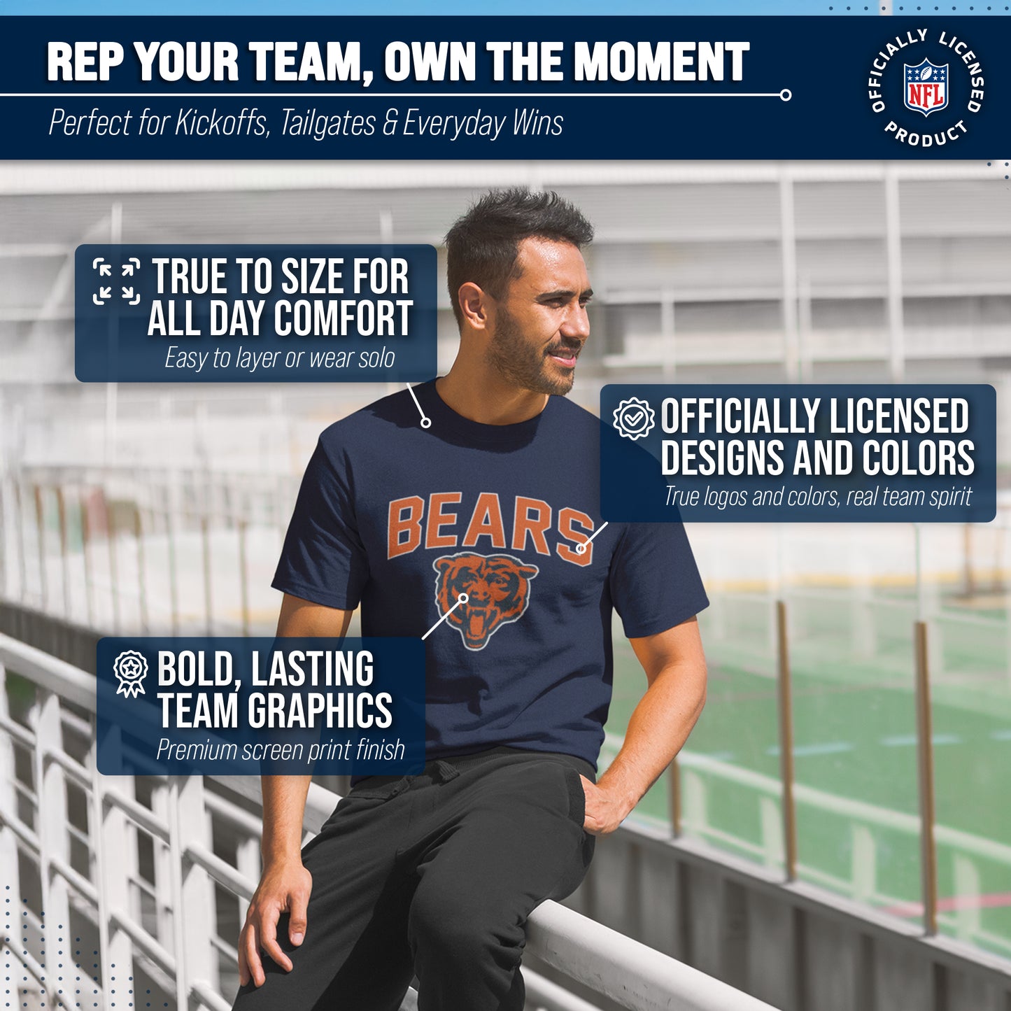 Chicago Bears NFL Home Team Tee - Navy