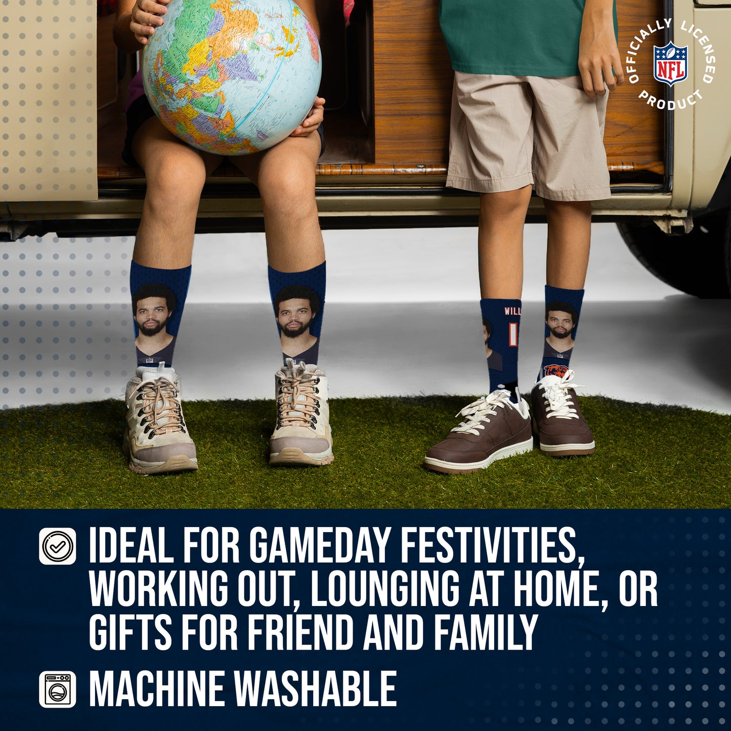 Chicago Bears NFL Youth Roster Player Crew Socks - Navy