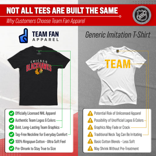 Chicago Blackhawks NHL Adult Powerplay Heathered Unisex T-Shirt - Black Heather