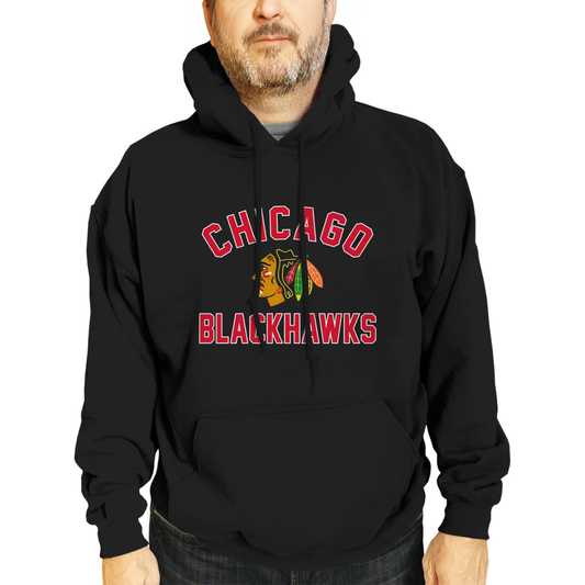 Chicago Blackhawks Adult NHL Gameday Hooded Sweatshirt - Black