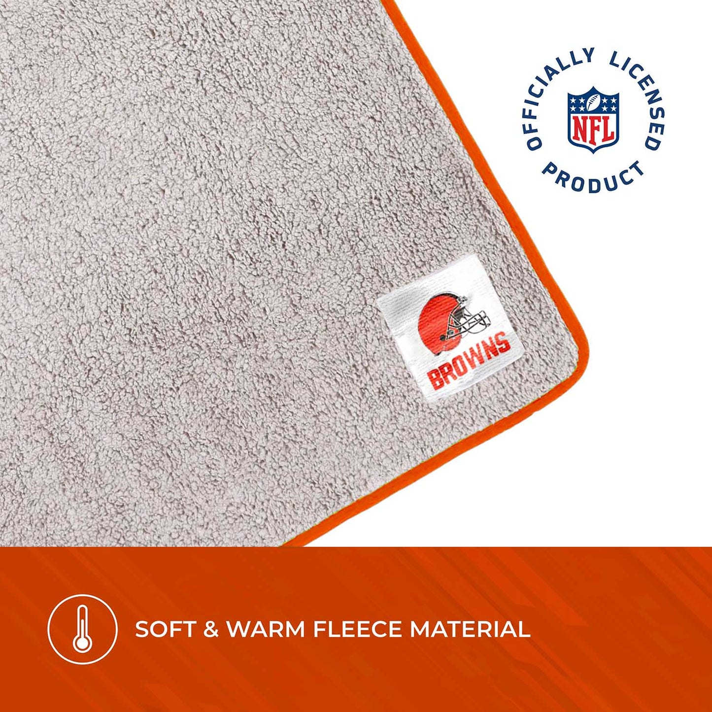 Cleveland Browns NFL Silk Touch Sherpa Throw Blanket - Orange