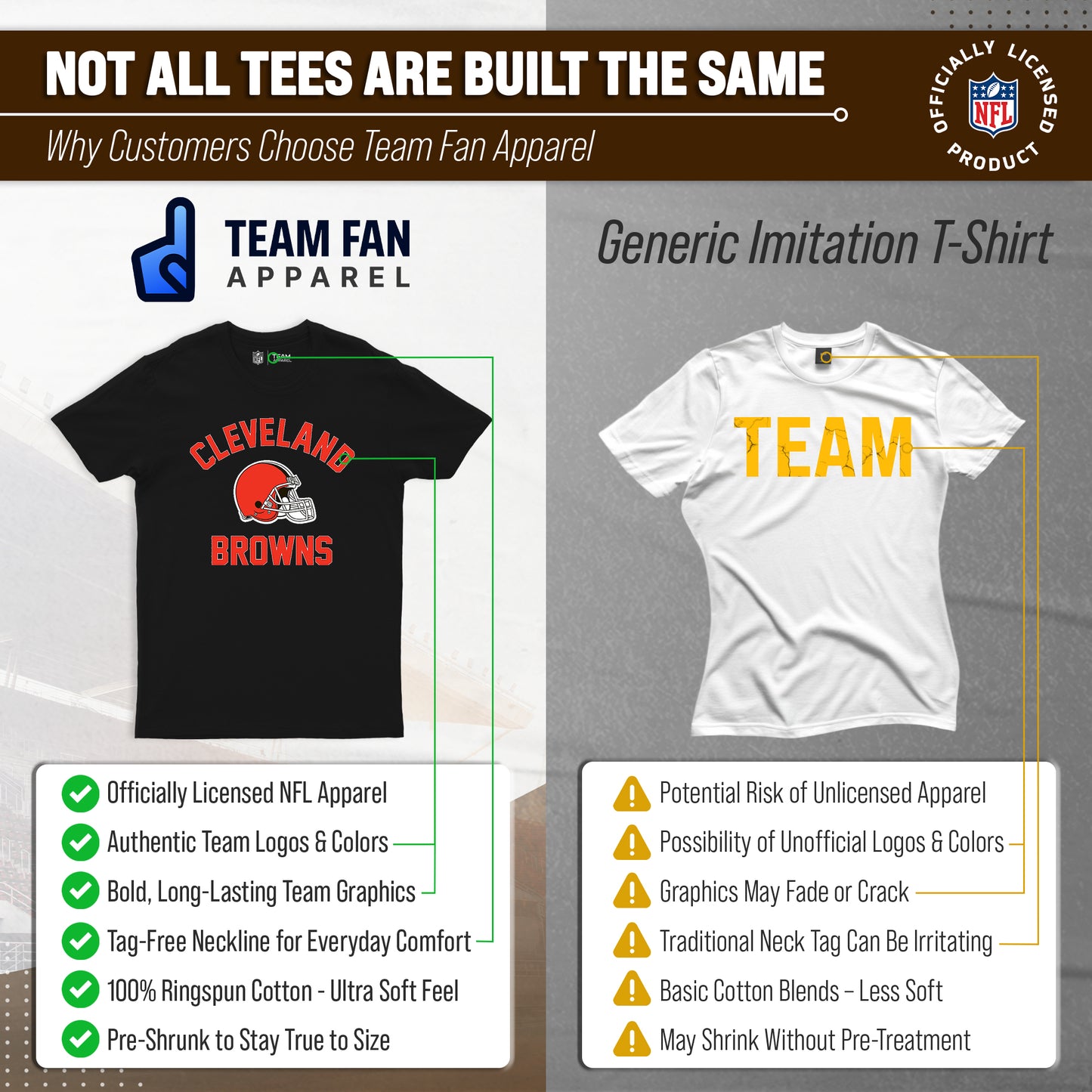 Cleveland Browns NFL Adult Gameday T-Shirt - Black