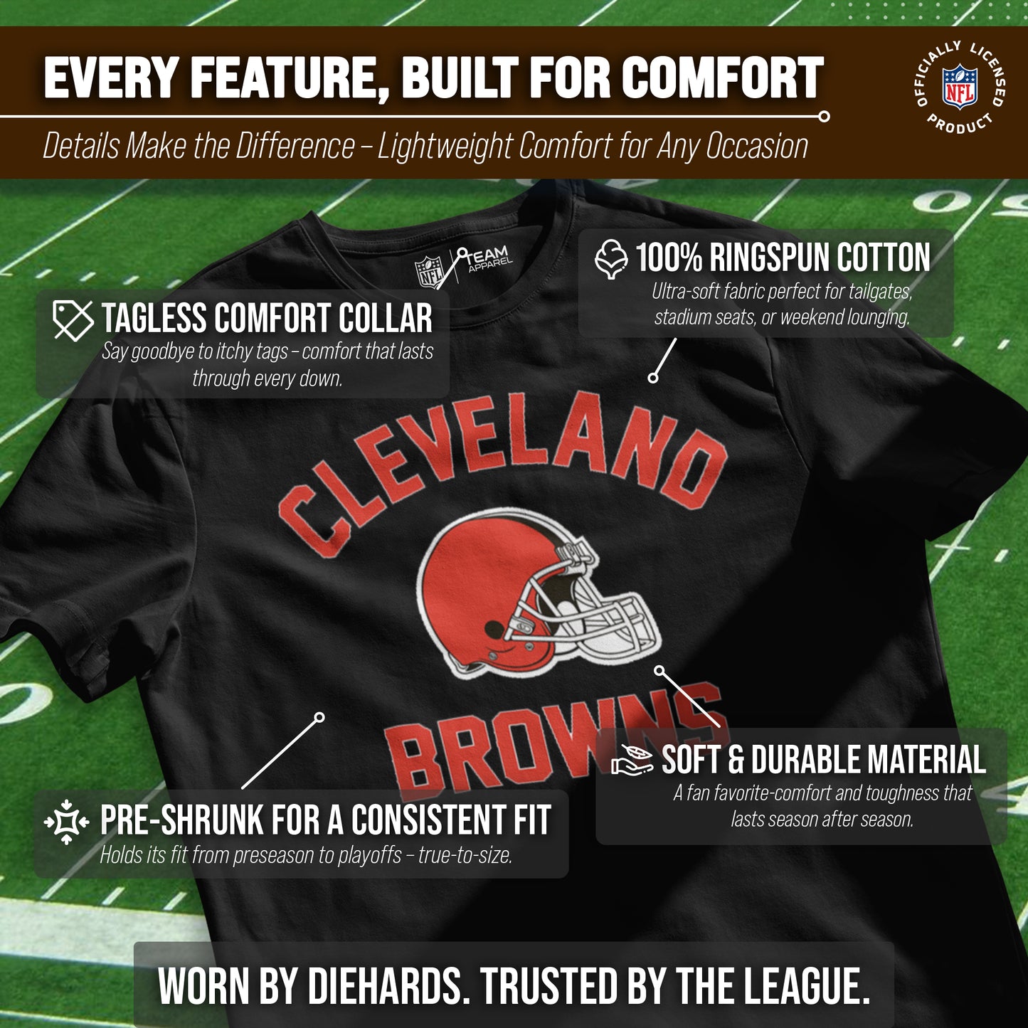Cleveland Browns NFL Adult Gameday T-Shirt - Black