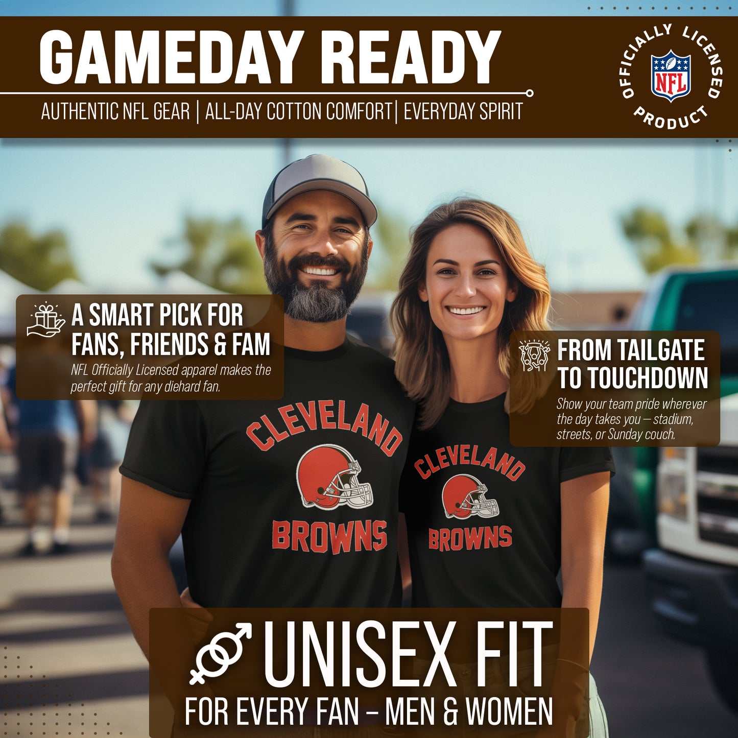 Cleveland Browns NFL Adult Gameday T-Shirt - Black