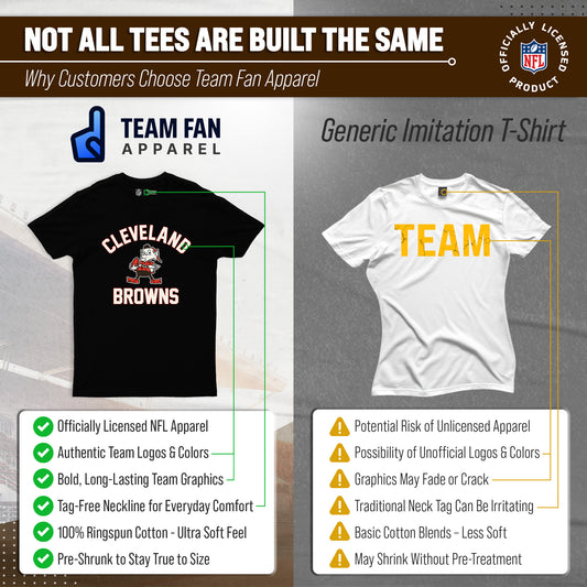 Cleveland Browns NFL Adult Retro Gameday Unisex T-Shirt - Black