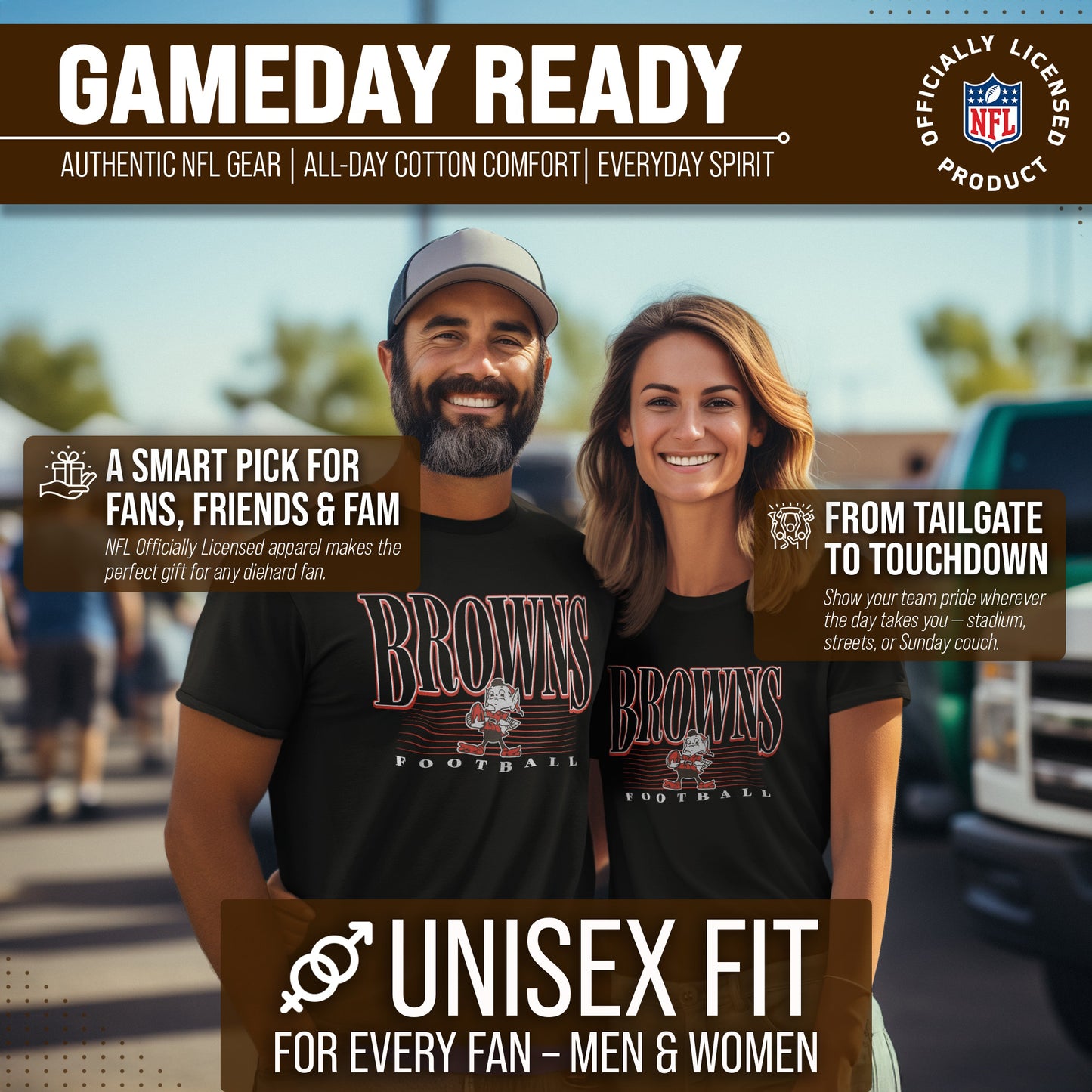 Cleveland Browns NFL Adult Overtime Blueprint Tag-Less T-Shirt - Black