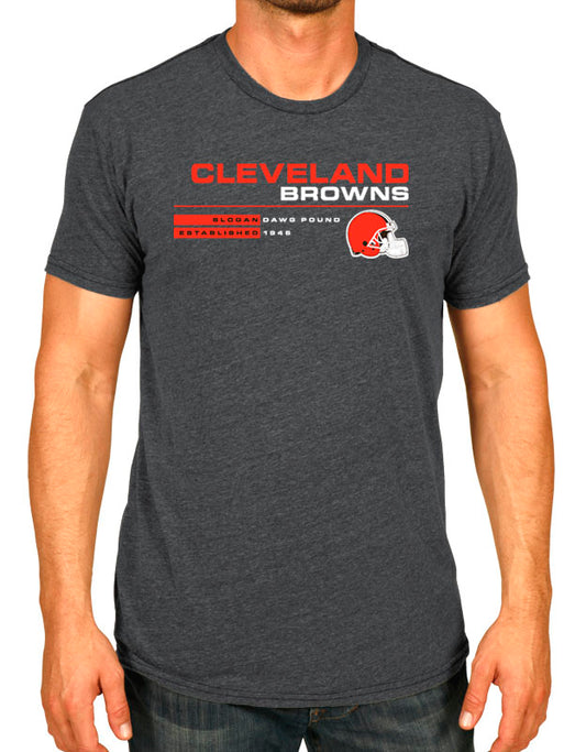 Cleveland Browns Adult NFL Speed Stat Sheet T-Shirt - Charcoal