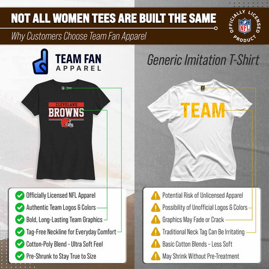 Cleveland Browns NFL Women's Team Block Charcoal Tagless T-Shirt - Charcoal