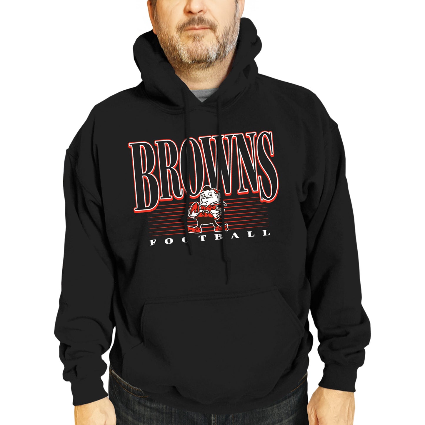 Cleveland Browns NFL Adult Unisex Overtime Blueprint Soft Fleece Hooded Sweatshirt - Black