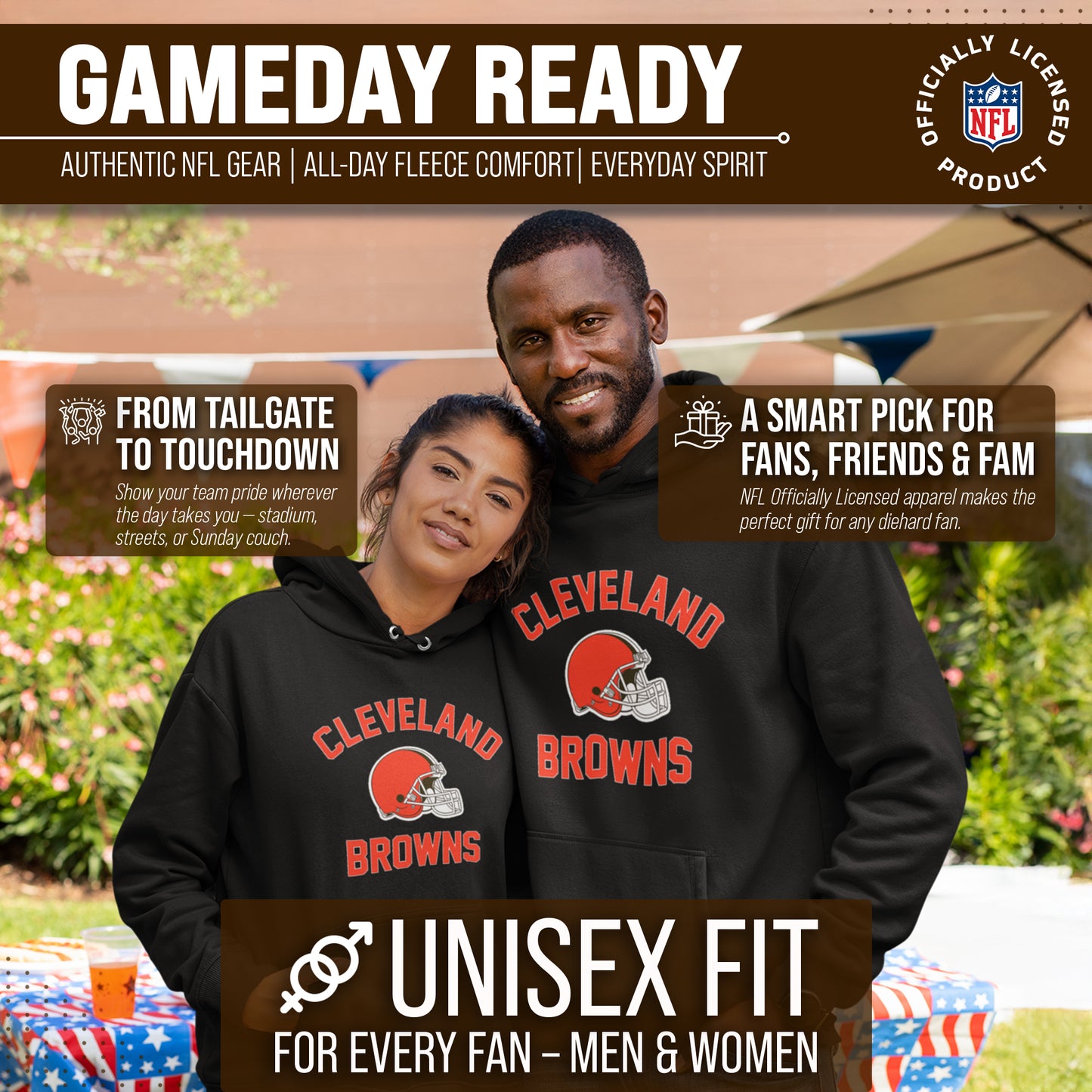 Cleveland Browns NFL Gameday Adult Hooded Sweatshirt - Black