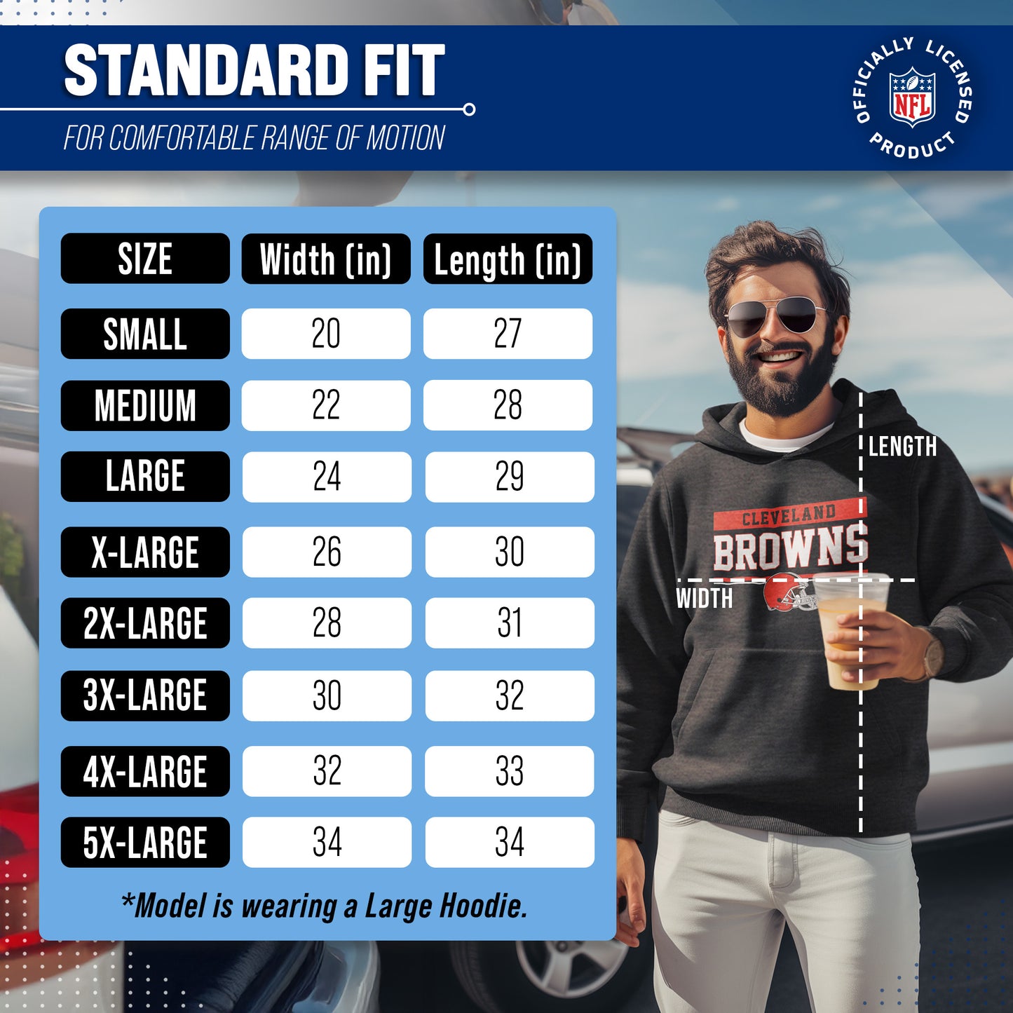 Cleveland Browns NFL Adult Gameday Charcoal Hooded Sweatshirt - Charcoal