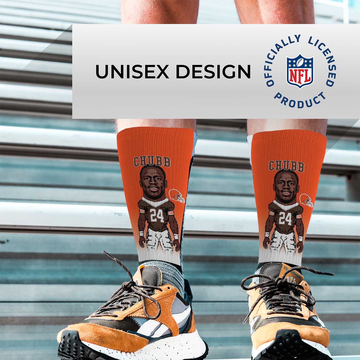 Cleveland Browns NFL Adult V Curve MVP Player Crew Socks - Orange
