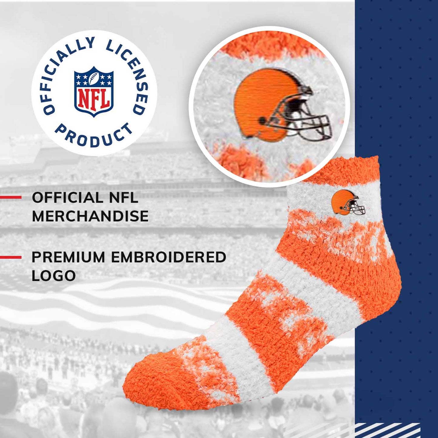 Cleveland Browns NFL Cozy Soft Slipper Socks - Orange