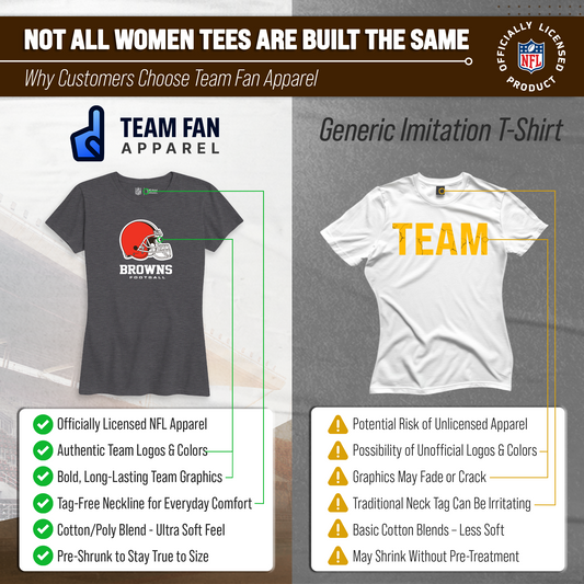 Cleveland Browns Women's NFL Ultimate Fan Logo Short Sleeve T-Shirt - Charcoal