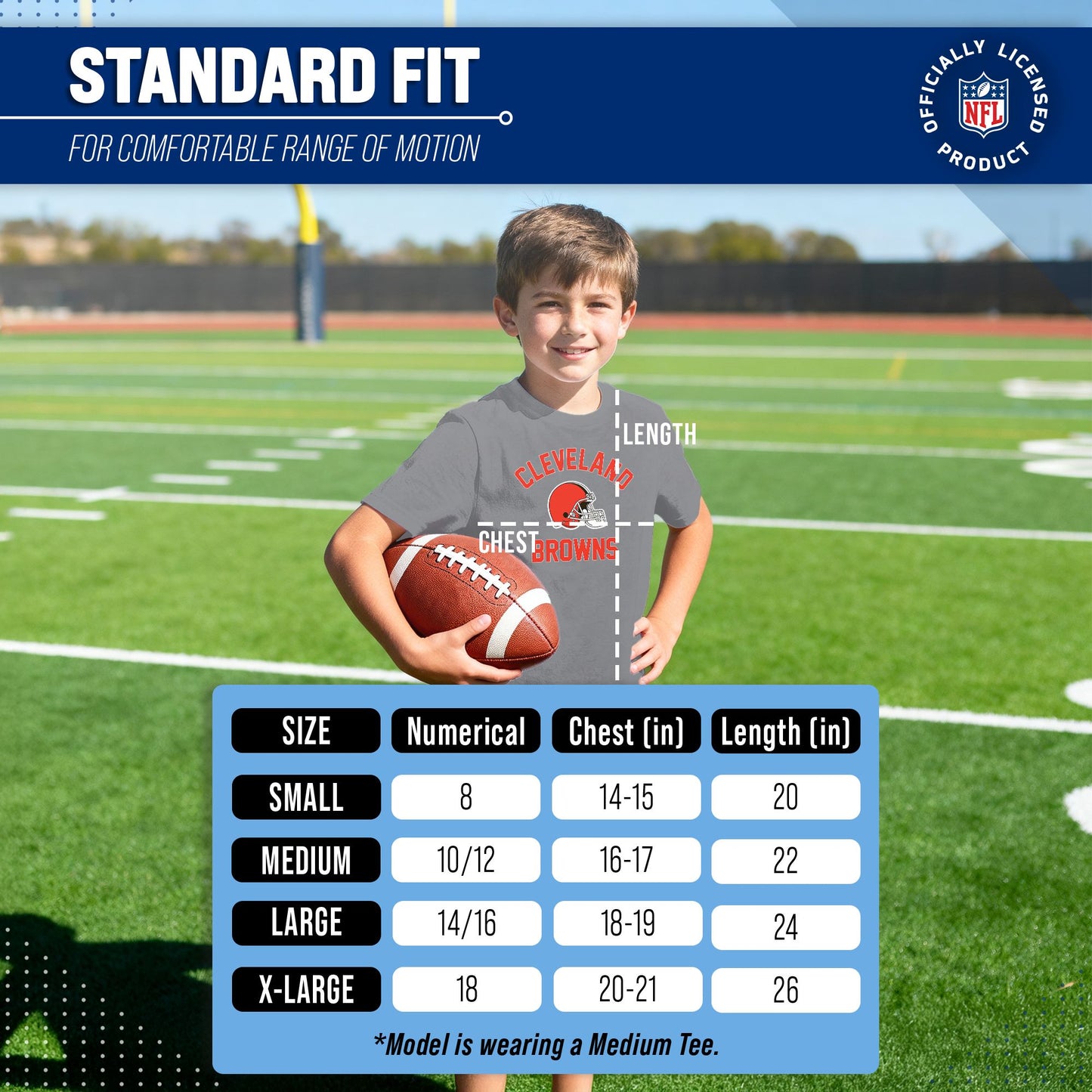 Cleveland Browns NFL Youth Gameday Football T-Shirt - Gray