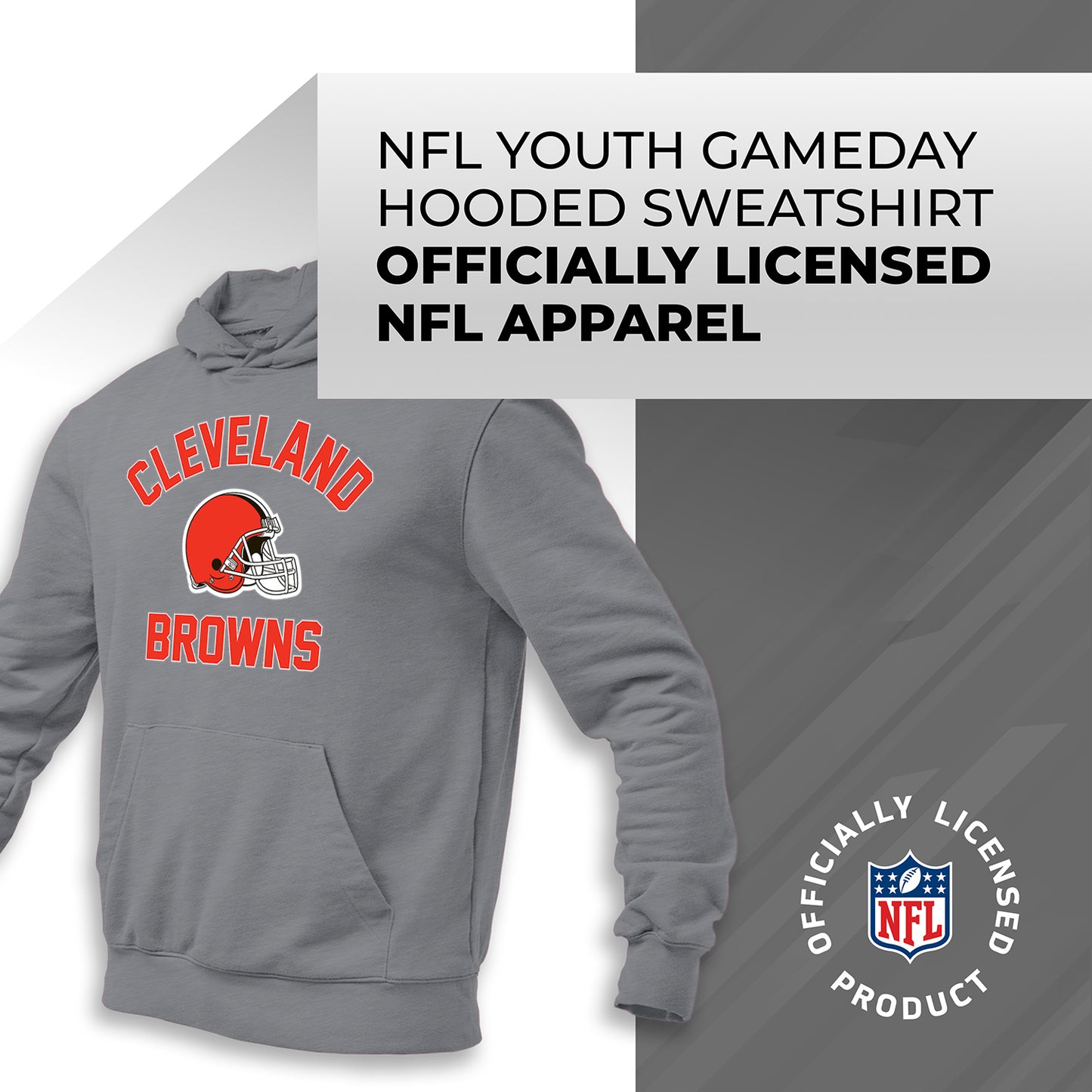 Cleveland Browns NFL Youth Gameday Hooded Sweatshirt - Gray
