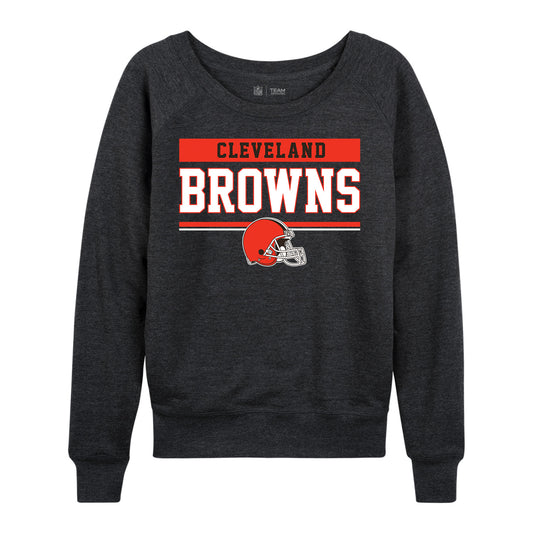 Cleveland Browns NFL Womens Charcoal Crew Neck Football Apparel - Charcoal