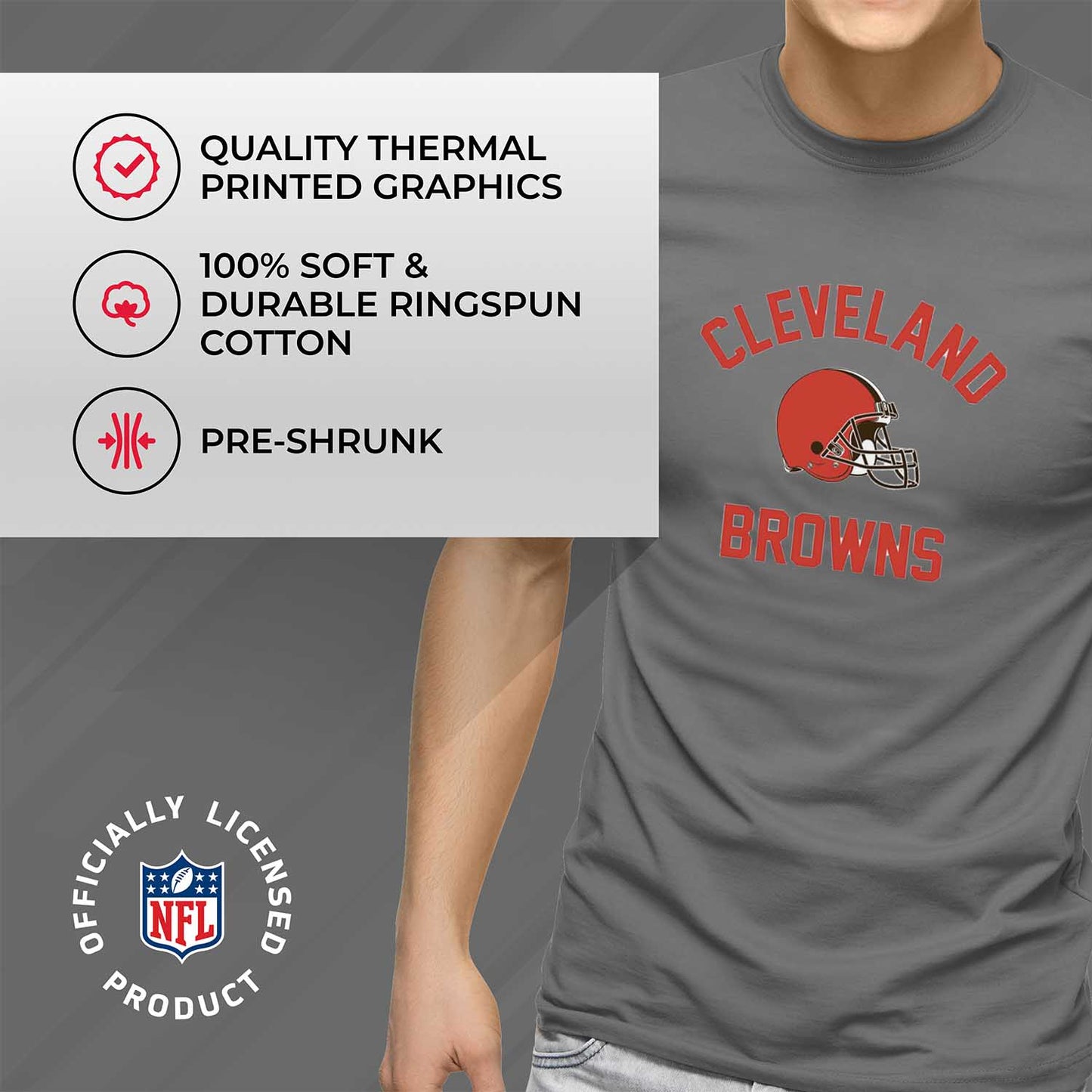 Cleveland Browns NFL Adult Gameday T-Shirt - Gray
