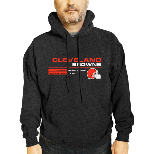 Cleveland Browns Adult NFL Speed Stat Sheet Fleece Hooded Sweatshirt - Charcoal