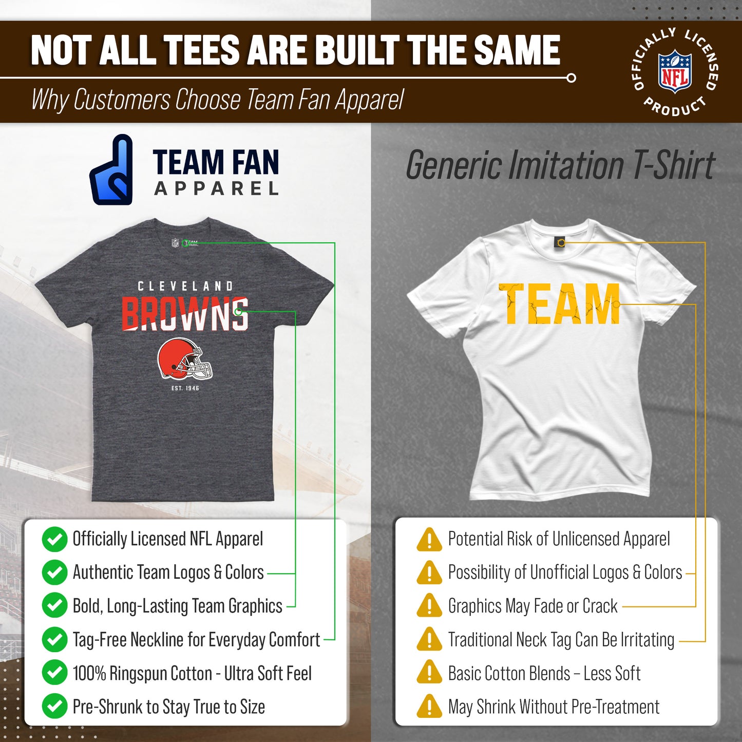 Cleveland Browns Adult NFL Diagonal Fade Color Block T-Shirt - Charcoal