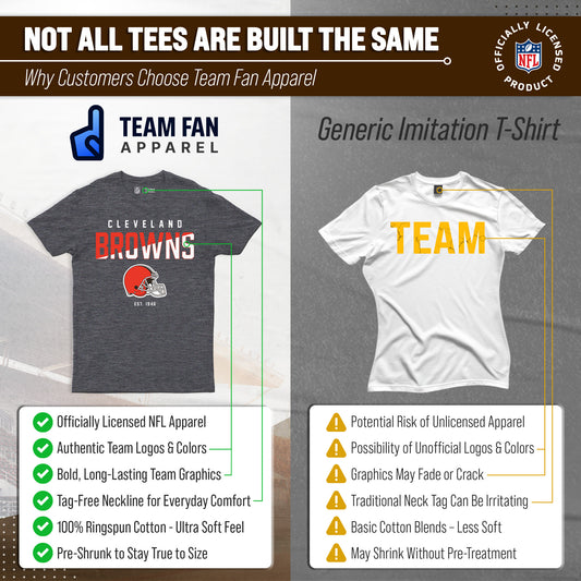 Cleveland Browns Adult NFL Diagonal Fade Color Block T-Shirt - Charcoal