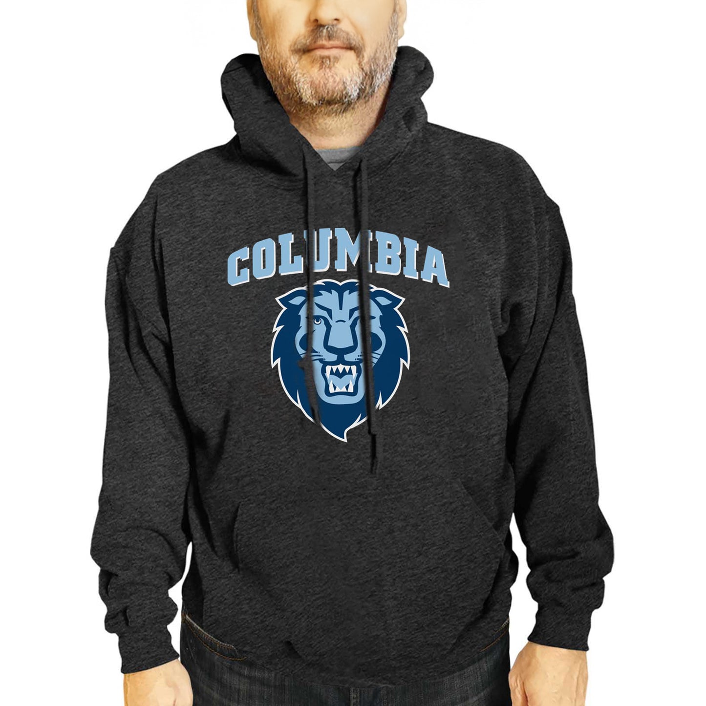 Columbia Lions NCAA Adult Cotton Blend Charcoal Hooded Sweatshirt - Charcoal